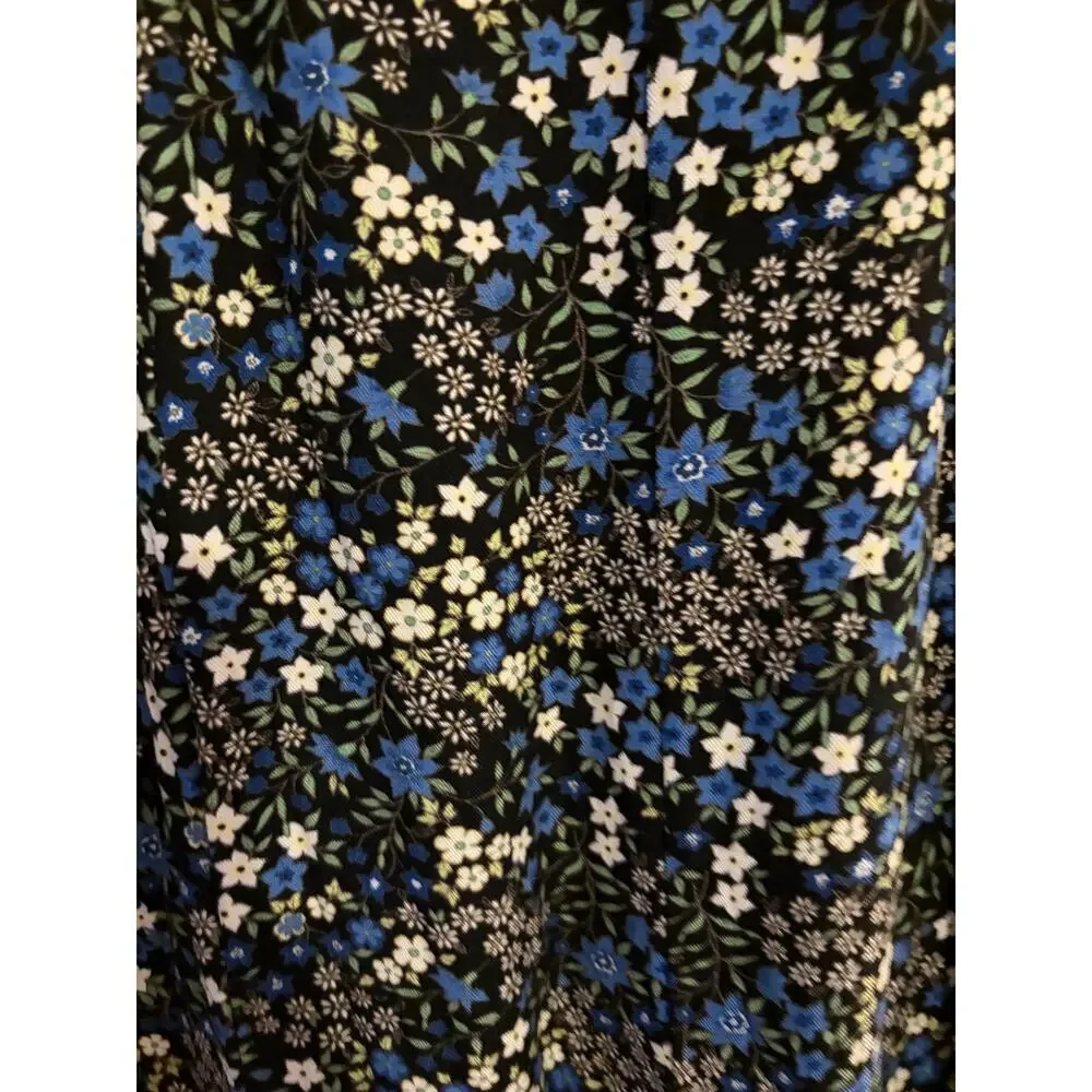 Christopher & Banks Blue Floral Midi Skirt Size 10 Women Cottagecore Boho - Picture 4 of 5